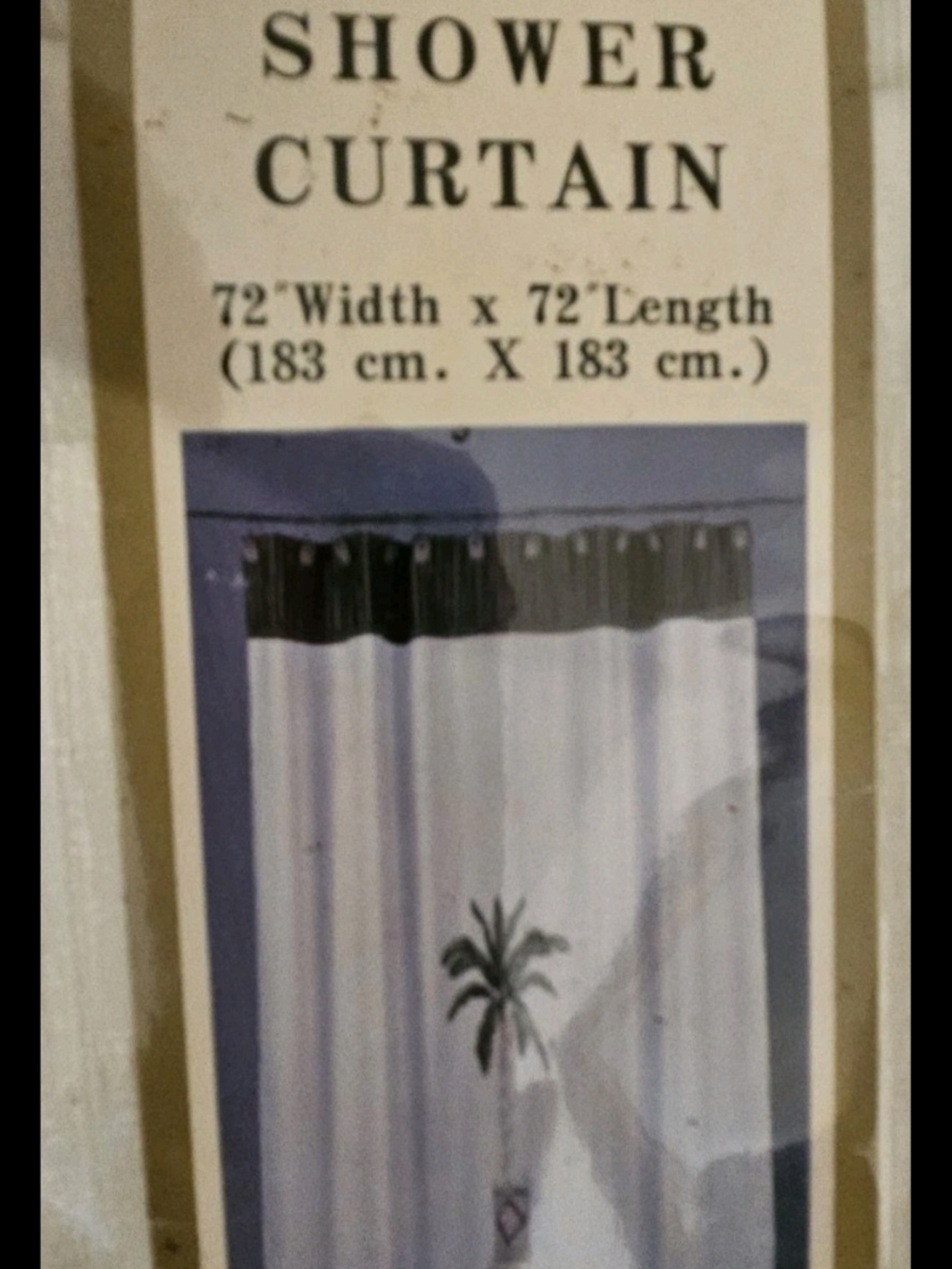 Avanti 72" X 72 " Banana Palm Tree Shower Curtain with Brown Top Accent